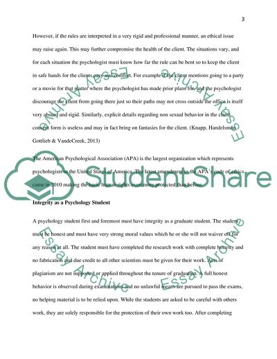 Professional Ethics for the Psychology Student