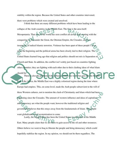 The Current Affairs of the Middle East