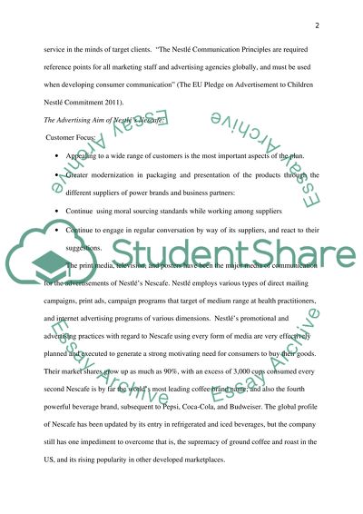 Advertising Practices of Nestles Nescafe