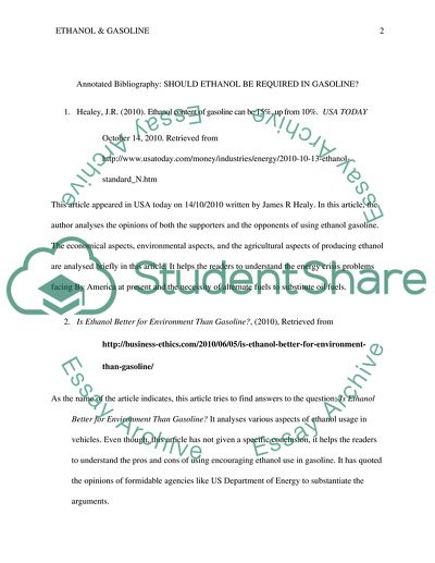 Should Ethanol Be Required in Gasoline