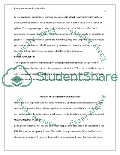 Multiple Governments and Intergovernmental Relationships