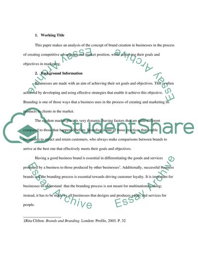 Brand Creation in Creating Competitive Advantages