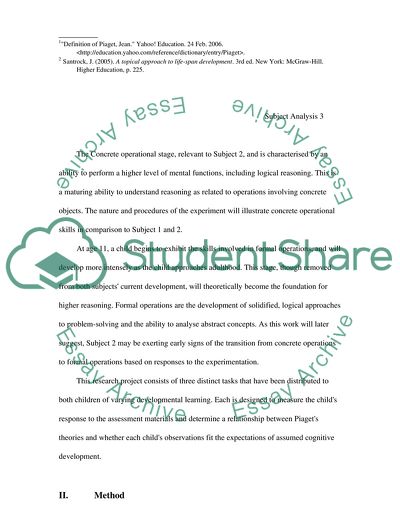 Preoperational and Concrete Operational Thinking