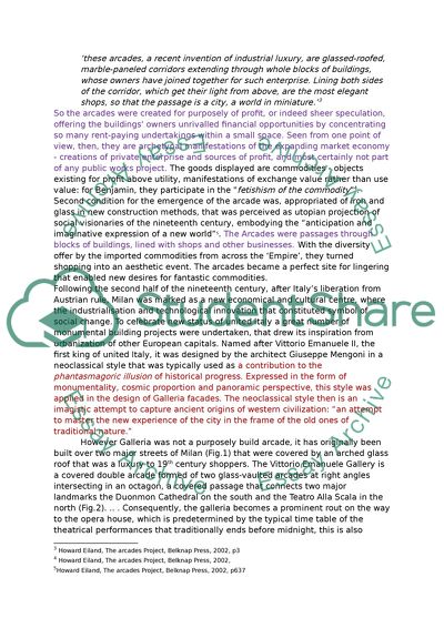 Comparison of Walter Benjamins Arcades Project to the Contemporary Galleria Vittorio Emanuelle