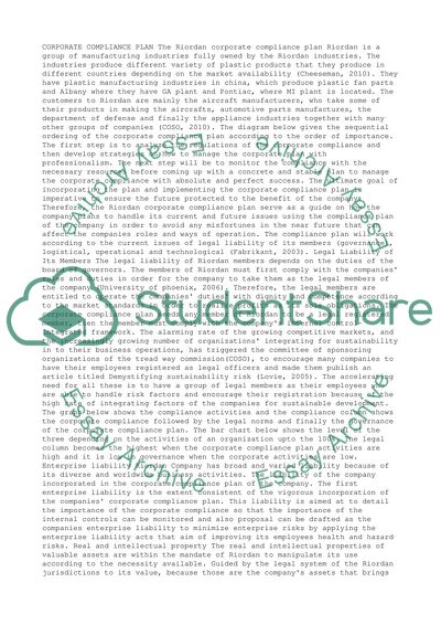 Riordan Corporate Compliance Plan