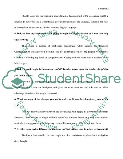 An interview with Mexican immigrant student