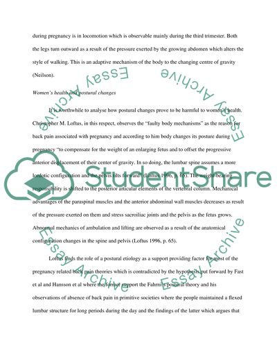 The Various Postural Changes Associated with Pregnancy