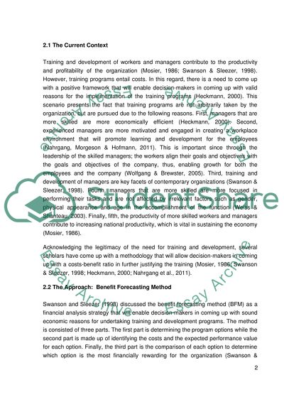 Training and development for manager in multinational company how that will effact on financial dicion