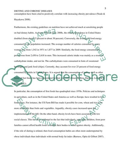 Effect of Diet on Early Onset of Chronic Diseases: A Focus on Obesity