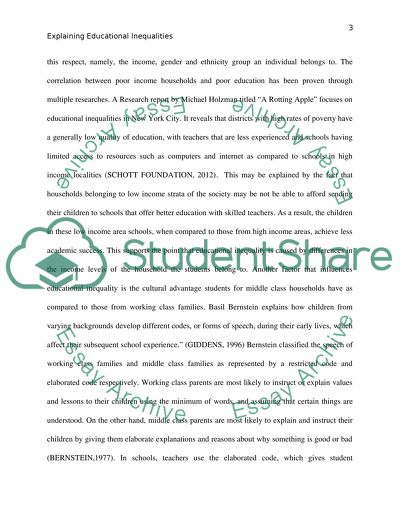 Causes of Inequality in Education