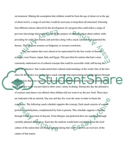 Discovering Foreign Culture: Portfolio of Childcare Programming