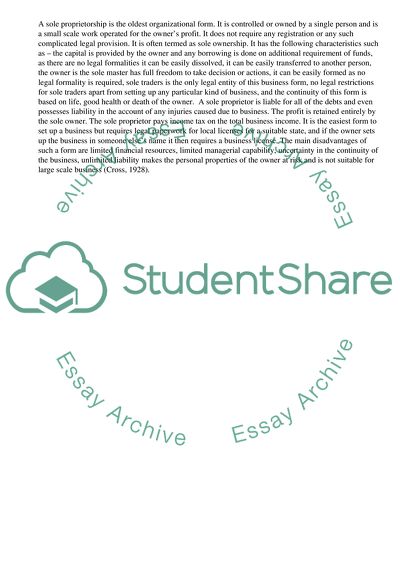 The Optimal Type of Business Enterprise, Its Structure, and Control