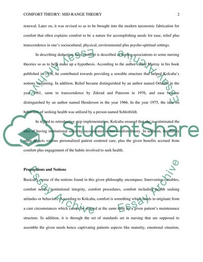 Comfort Theory in Nursing