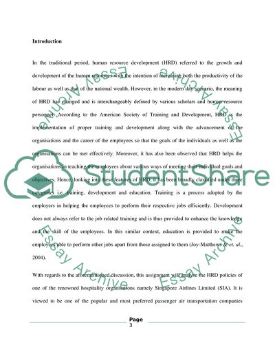 Singapore Airlines - Proper Strategies for the Improvement in Human Resources Management