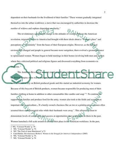 Women and Economics in Colonial and Post Revolution America