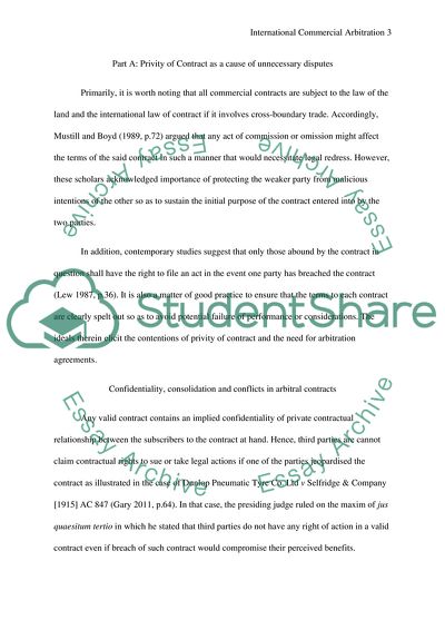 International Commercial Arbitration: Privity of Contract in Arbitration Agreements
