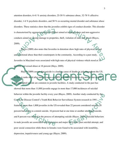 Mental Illness and Suicide in Juvenile Detention Facilities