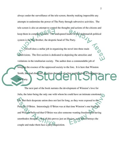 Nineteen Eighty-Four as the Concept of Dystopia