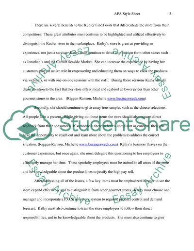 The Expansion of Kudler Fine Foods