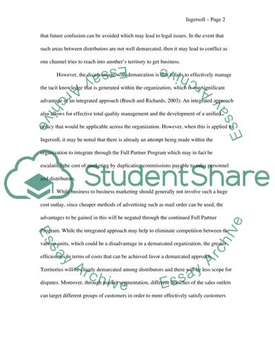 Business to Business Marketing: Case of Ingersoll Rand