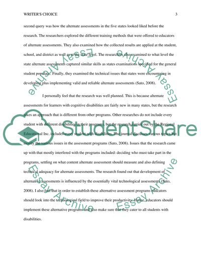 Alternate Assessments for Special Education Students