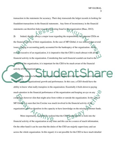 MF Global and Financial Audit