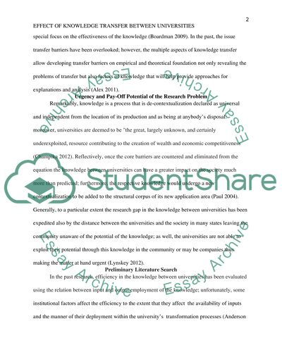 Effect of Knowledge Transfer between Universities