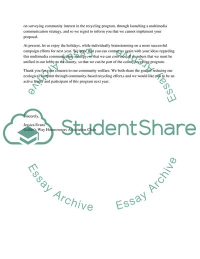 Determination of Audience Profile for Implementing a Sustainable Recycling Program in Golfers Way Development