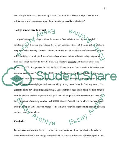 Should College Athletes Be Paid