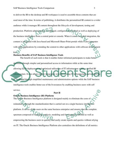 SAP Business Intelligence Tools Comparison