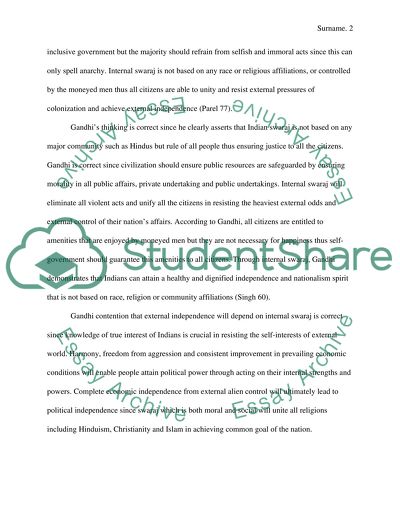 Gandhis Contention That External Independence Depends on Internal Swaraj