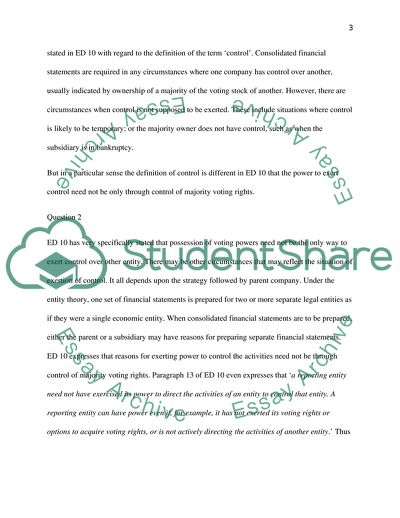 Accounting - The Meaning of Control Exerted By Controlling Entity Over Its Subsidiaries