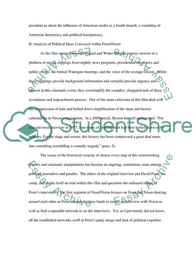 Political Ideas Conveyed within Frost/Nixon