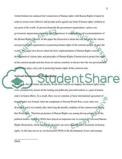 NGOs and Implementation of Human Rights