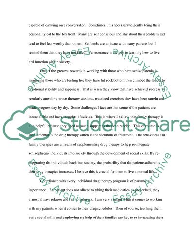 Experiences of Schizophrenia Counseling