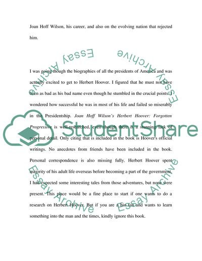 Joan Hoff Wilsons Herbert Hoover: Forgotten Progressive