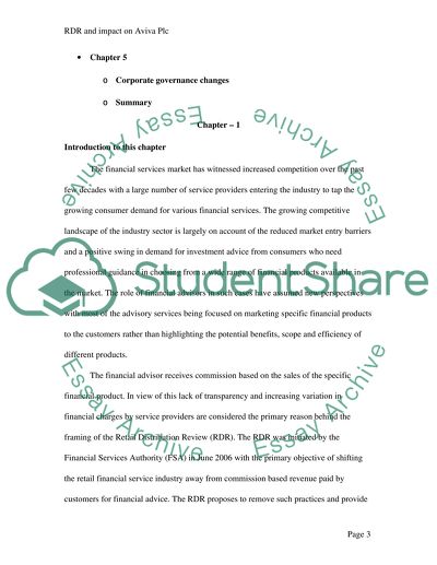 Retail Distribution Review and its Impact on Avivas Market Performance