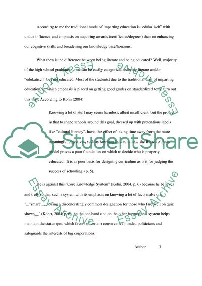 The Prevalent Stereotypical Mode of Imparting Education or Edukatisch in the Schools
