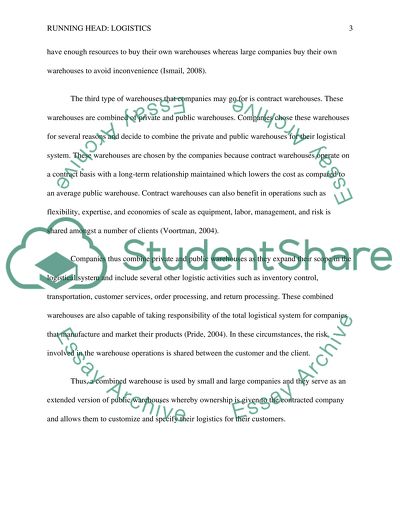 Combining Private and Public Warehouses in Logistical System