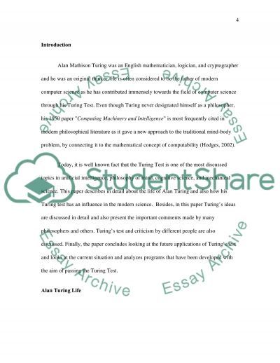 Alan turing essay