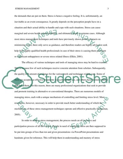 Stress Management and Its Challenges