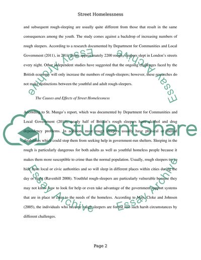 Street Homelessness Research