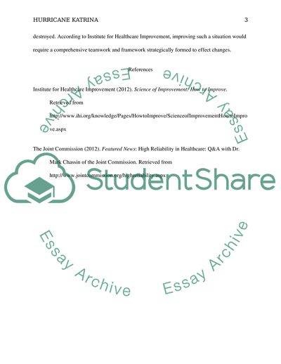 Impacts of Natural Disasters on Healthcare: Hurricane Katrina