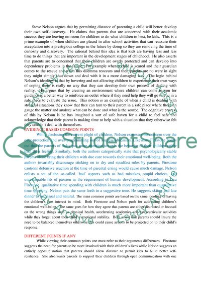 Distance versus Intimacy in child raising