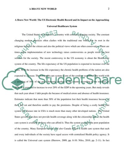 The US Electronic Health Record and its Impact on the Approaching Universal Healthcare System