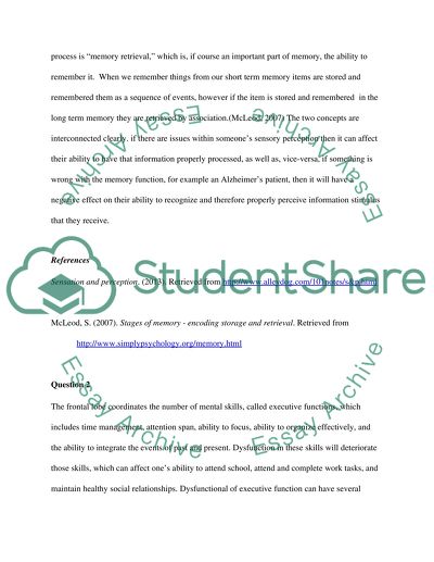 Discussion of Perception, Executive Functions, Behavioral Therapy and Pavlovian Conditioning