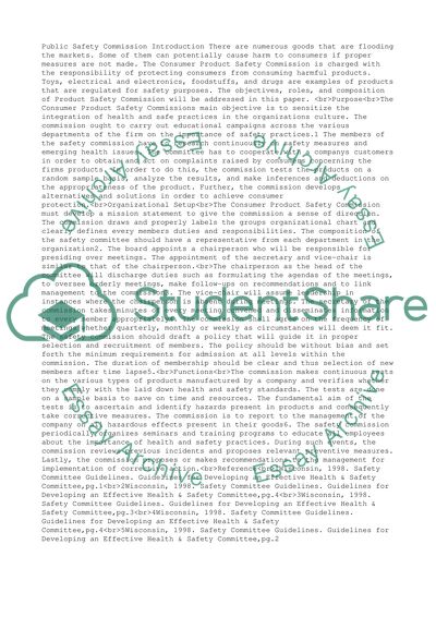 The creation of Consumer Product Safety Commission (CPSC)