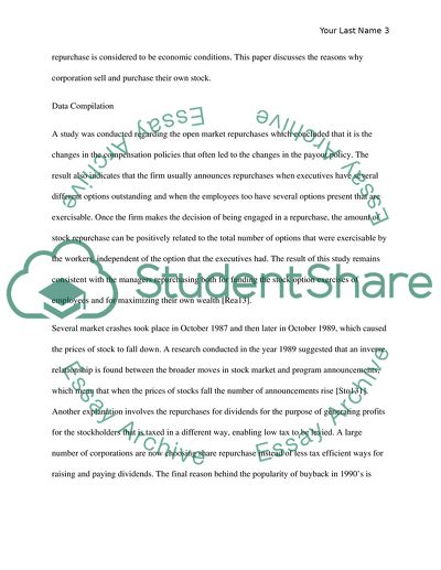 Selling own common stocks