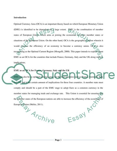 What implications, if any, do you draw about EMU as an OCA for these 4 countries and why