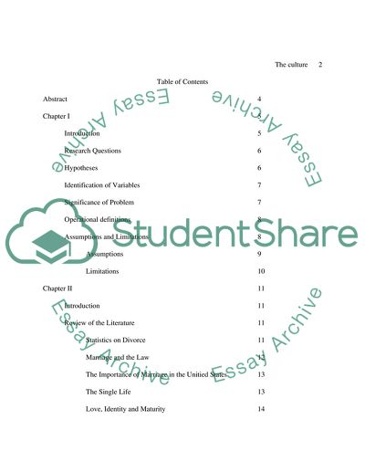 divorce rate research paper